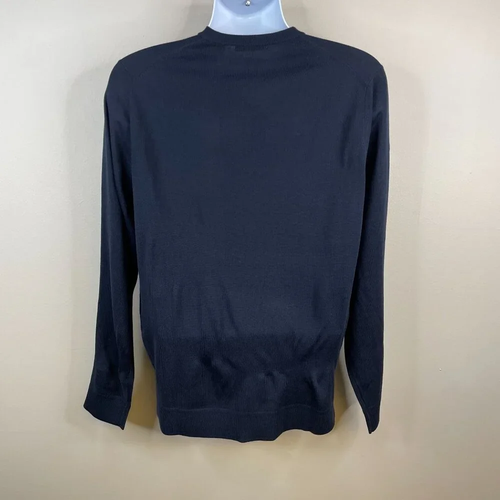 Murano Mens Modern Performance Pullover Sweater Size‎ L Navy Blue Long Sleeve